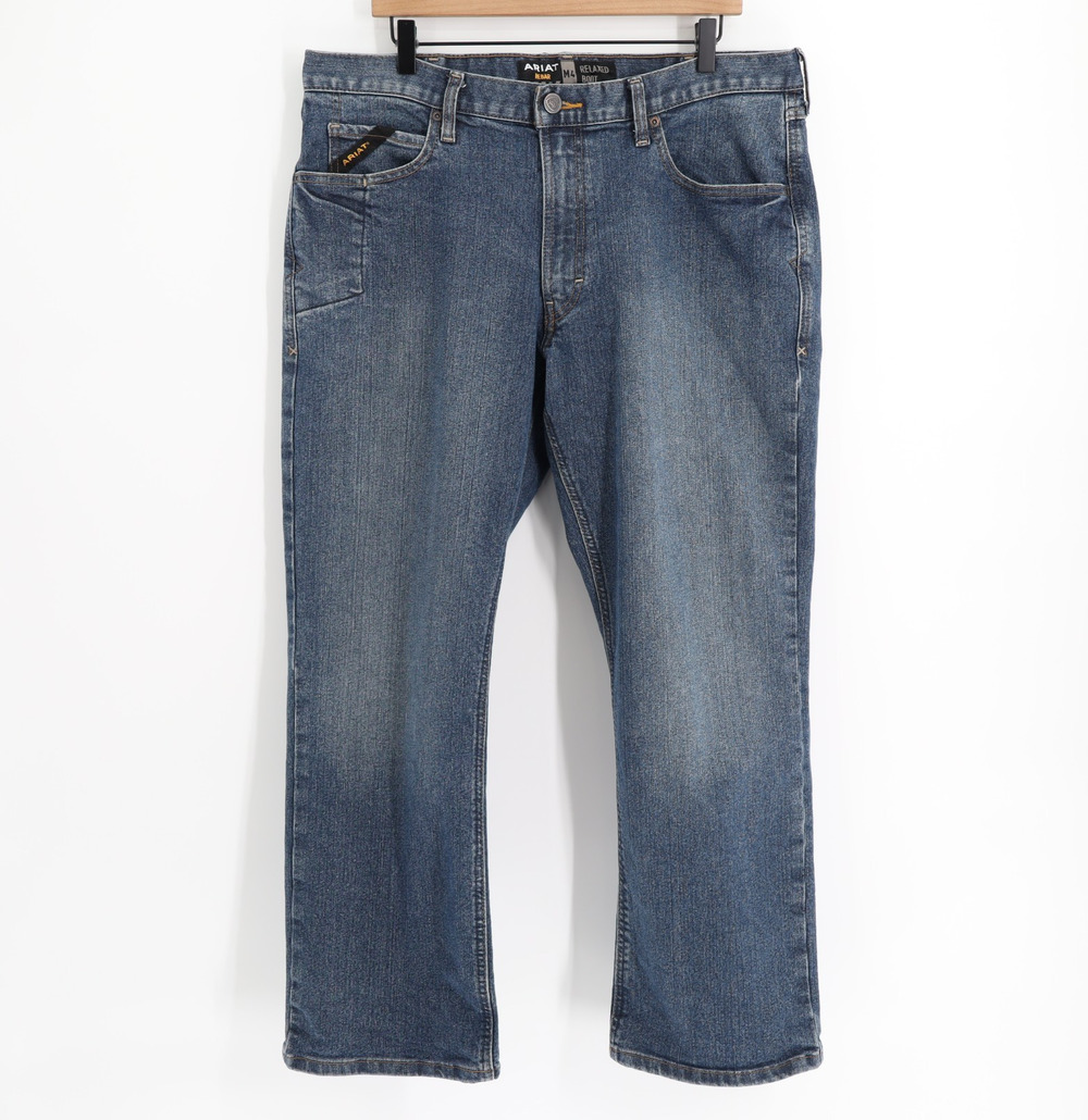 Ariat Rebar Jeans 36x30 Blue M4 Relaxed Boot Cowboy Workwear Rodeo Denim